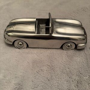 Healy Porsche Cast Aluminum Silver Shiny Car Décor 10” Vintage Style Convertible